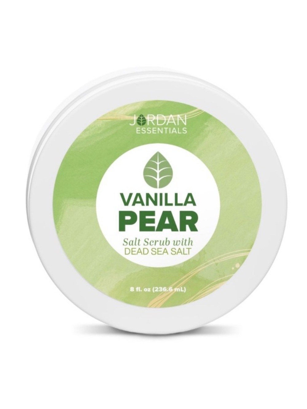 NWT Jordan Essentials Vanilla Pear Salt Scrub Enriched with Dead Sea Salt - 8oz